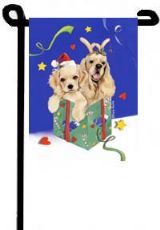 Cocker Spaniel dogs on a holiday house flag. cocker-spaniel-dogs-holiday-house-flag.jpg