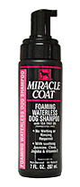 Miracle Coat foaming waterless dog shampoo.