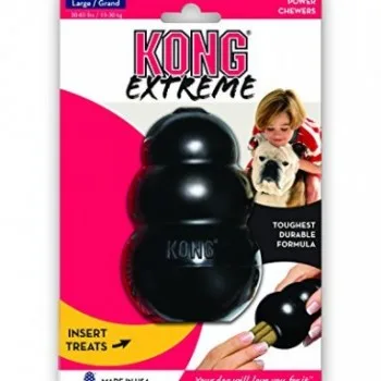 The black KONG Extreme dog toy is made of the most durable rubber... for the most powerful chewers!