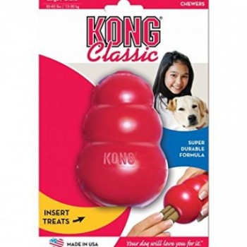 The KONG Classic dog toy is quite popular with pet parents. KONGS help with crate training, dog chewing, barking, digging, separation anxiety, and other dog training issues.