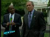 Al Roker interviewing President Bush at the White House.