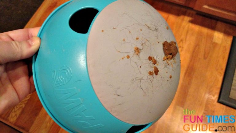 This is a closeup of the bottom of our PAW5 slow feed dog bowl after my dog rolled it around for a long time.
