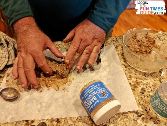 My husband even wanted to get in on the fun of making Cooper's Dog Treats. I took this picture as a reminder to use flour everywhere to prevent the dough from sticking!