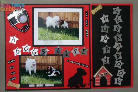 3-dimensional dog scrapbook page example