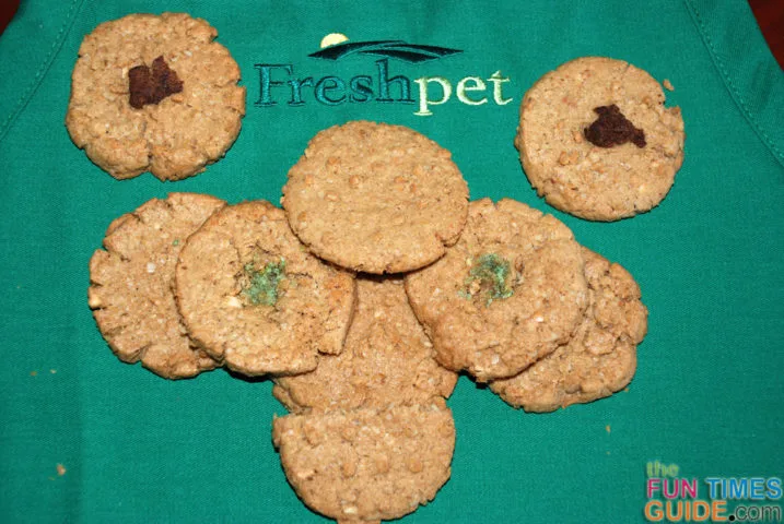 These are the first few Freshpet Ready To Bake Cookies I made for my dog.
