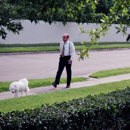 Jim taking Jersey for a walk.