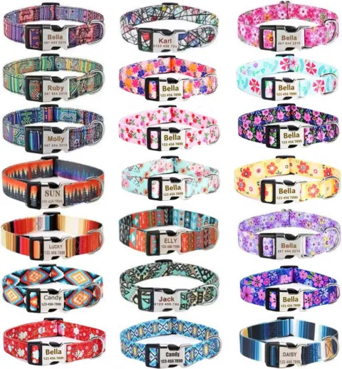 Moonpet makes microfiber dog collars with stainless steel nameplate buckles in a multitude of color choices!