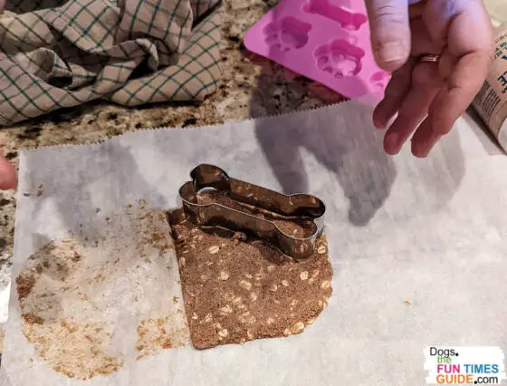Here, I was making super-thin DIY baked dog treats using the Cooper's treats dog treat mix.
